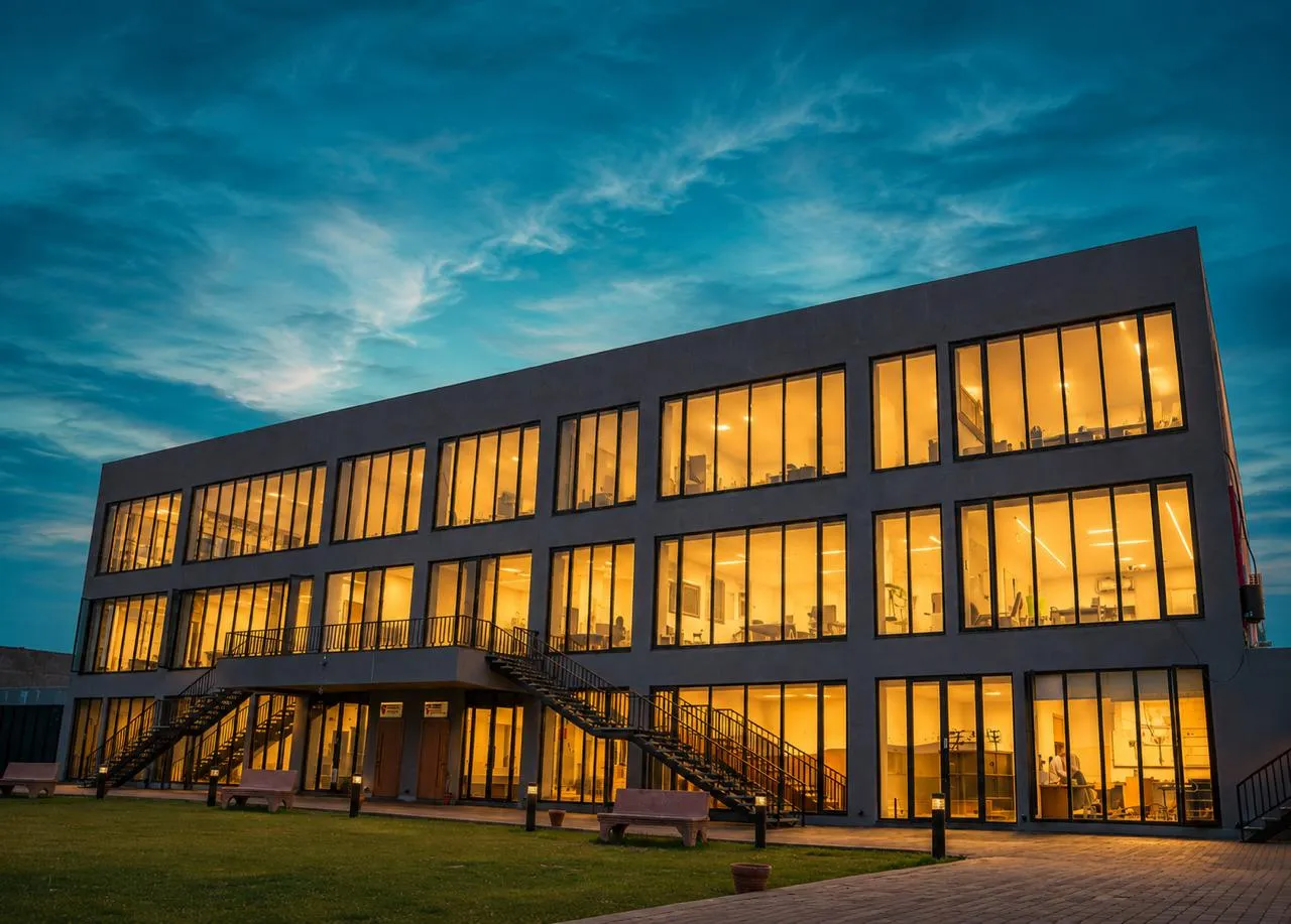 The ICLS campus on Main Kamahan Road, Lahore, at dusk